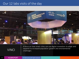 HUB REPORTHUBREPORT © HUB Institute All rights reserved23
Our 12 labs visits of the day
VINCI
A focus on how smart cities can use digital innovation to
adapt and respond to increased population growth and
environmental challenges.
 
