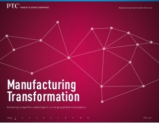 Manufacturing Transformation Overview

Manufacturing
Transformation
Achieving competitive advantage in a changing global marketplace

Page:

1

2

3

4

5

6	

7	

8	

9	

10	

11

PTC.com

 