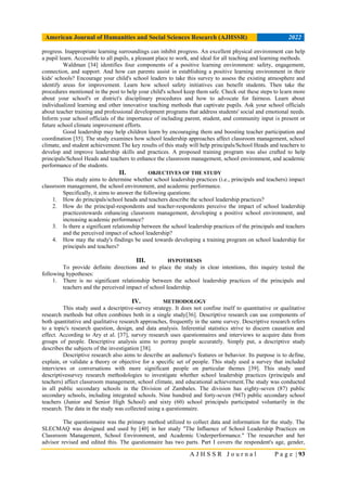 School Leadership Practices Towards Enhanced Classroom Management ...