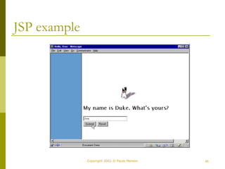 Copyright 2002 © Paulo Merson 45 
JSP example 
 