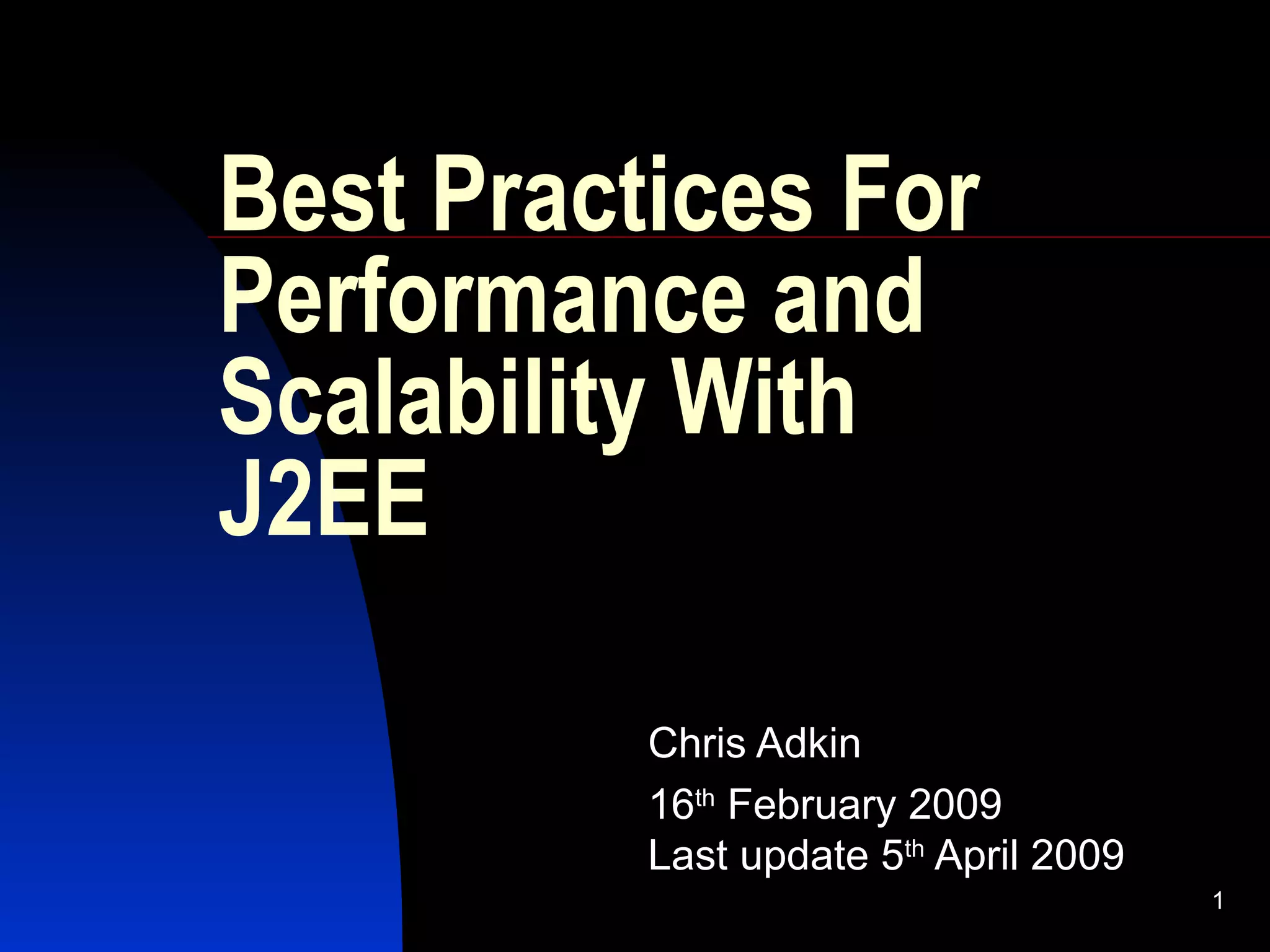 J2EE Performance And Scalability Bp | PPT