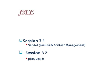 Comprehensive Guide to J2EE Session Management and JDBC Drivers | PPTX