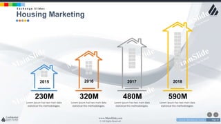 w w w . D o m a i n . c o m Page 10
www.MainSlide.com
© All Rights Reserved.
Confidential
Lorem Ipsum has two main data
statistical this methodologies.
2015
320M
2016 2018
Lorem Ipsum has two main data
statistical this methodologies.
480M
Lorem Ipsum has two main data
statistical this methodologies.
590M
Lorem Ipsum has two main data
statistical this methodologies.
230M
2017
Housing Marketing
E x c h a n g e S l i d e s
 