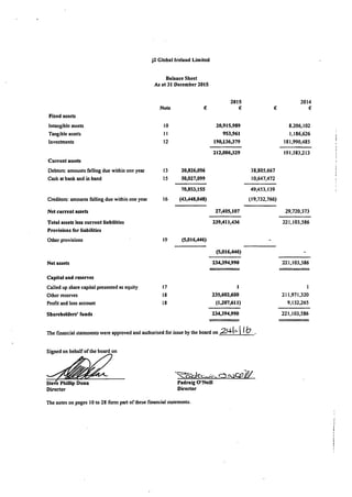 J2 Ireland 2015 Financials