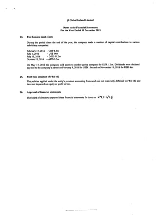 J2 Ireland 2015 Financials