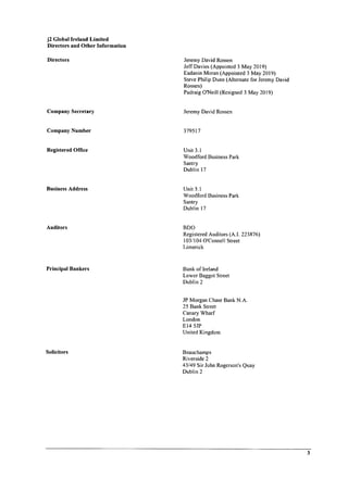J2 Ireland 2018 Financials