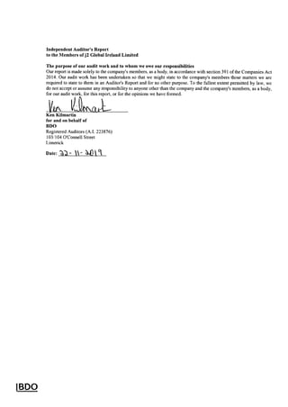 J2 Global Ireland 2018 Year End Report