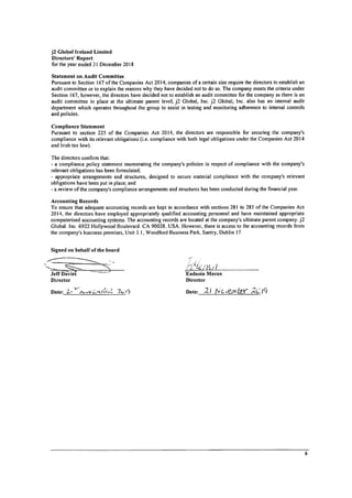 J2 Global Ireland 2018 Year End Report