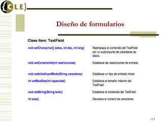 Diseño de formularios
113
 