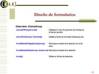 Diseño de formularios
121
 