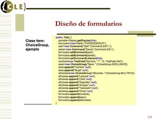 Diseño de formularios
123
 