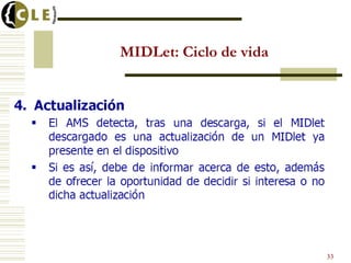 MIDLet: Ciclo de vida
33
 