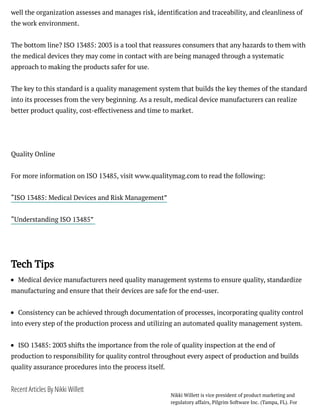 Quality Management: The Need for ISO 13485 | PDF
