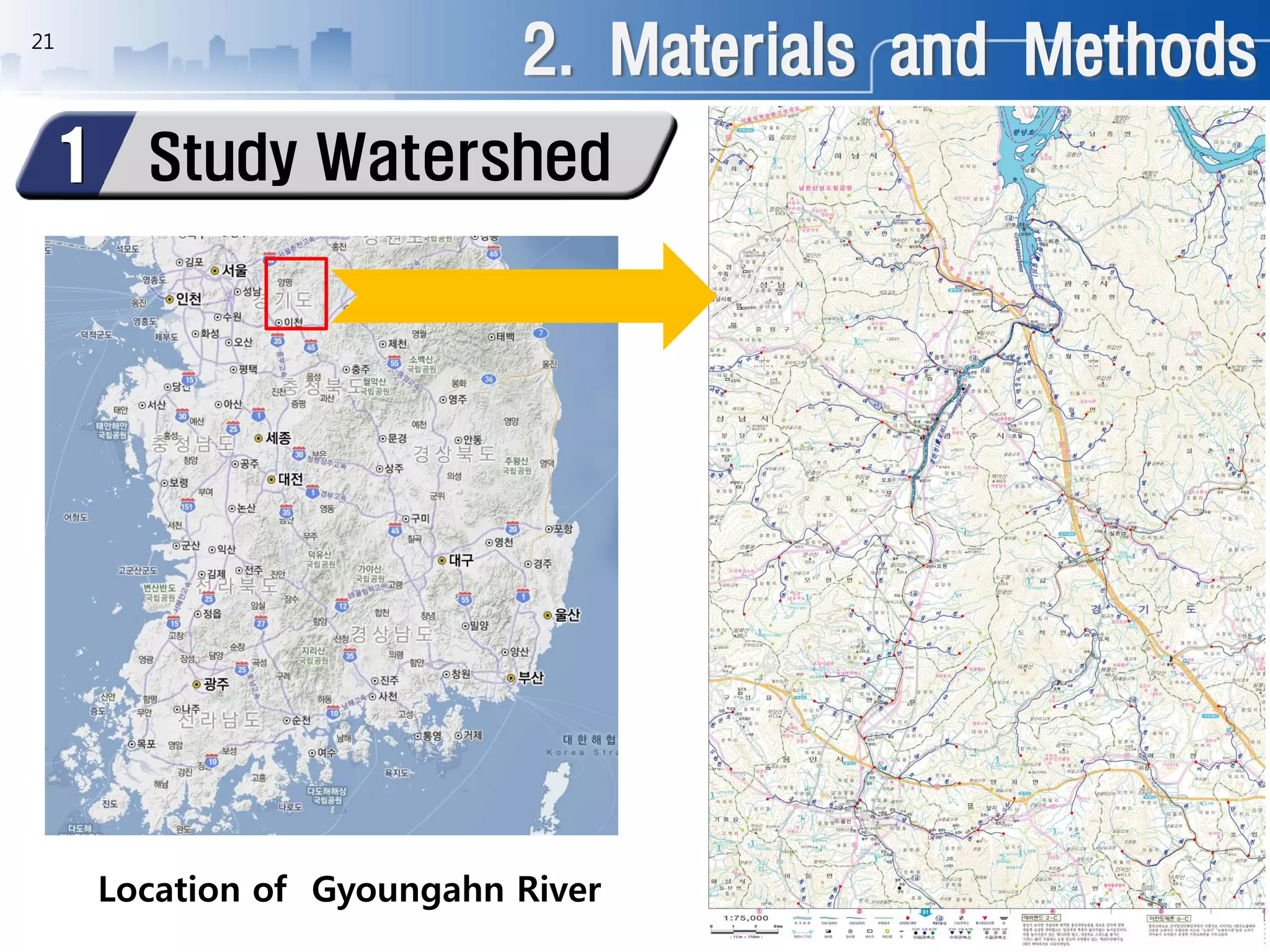 2. Materials and Methods
Study Watershed1
21
Location of Gyoungahn River
 