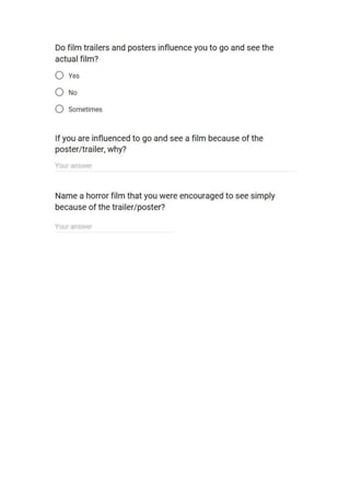 Horror Questionnaire