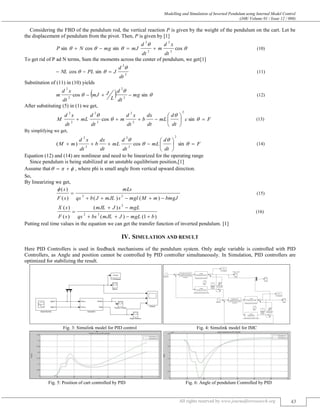 MODELLING AND SIMULATION OF INVERTED PENDULUM USING INTERNAL MODEL ...