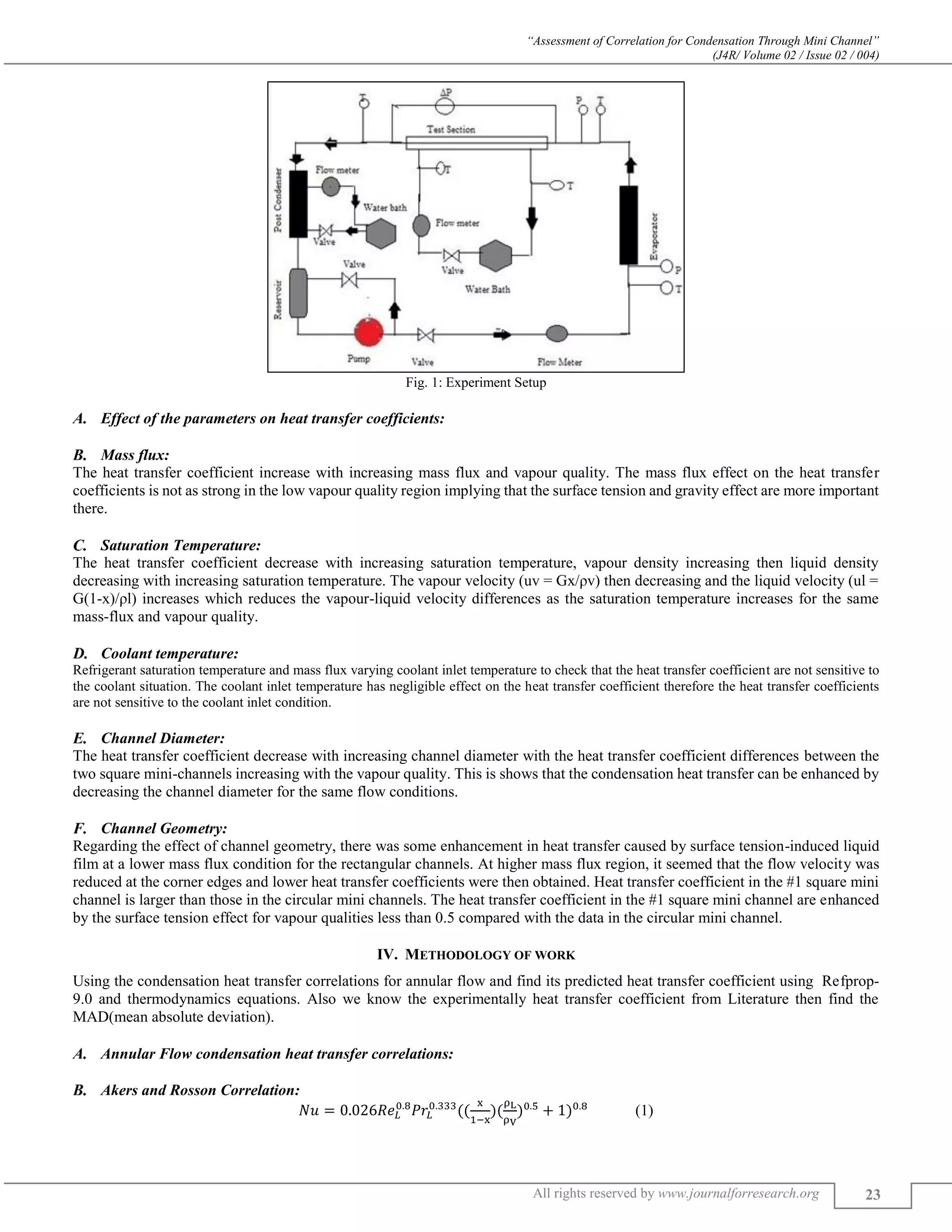 ASSESSMENT OF CORRELATION FOR CONDENSATION HEAT TRANSFER THROUGH MINI ...
