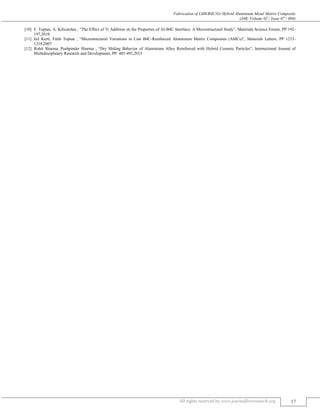 FABRICATION OF LM6/B4C/GR ALUMINIUM METAL MATRIX COMPOSITE | PDF