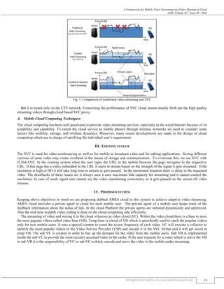 A FRAMEWORK FOR MOBILE VIDEO STREAMING AND VIDEO SHARING IN CLOUD | PDF