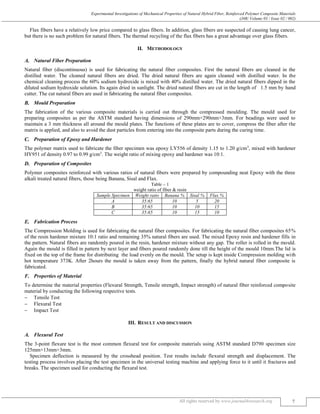 EXPERIMENTAL INVESTIGATIONS OF MECHANICAL PROPERTIES OF NATURAL HYBRID ...