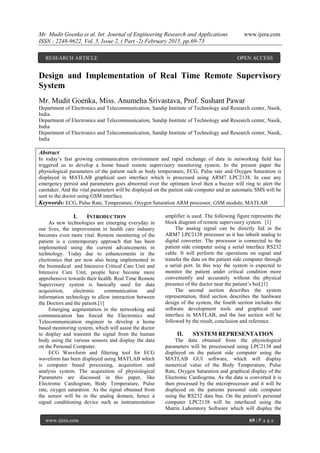Mr. Mudit Goenka et al. Int. Journal of Engineering Research and Applications www.ijera.com
ISSN : 2248-9622, Vol. 5, Issu...
