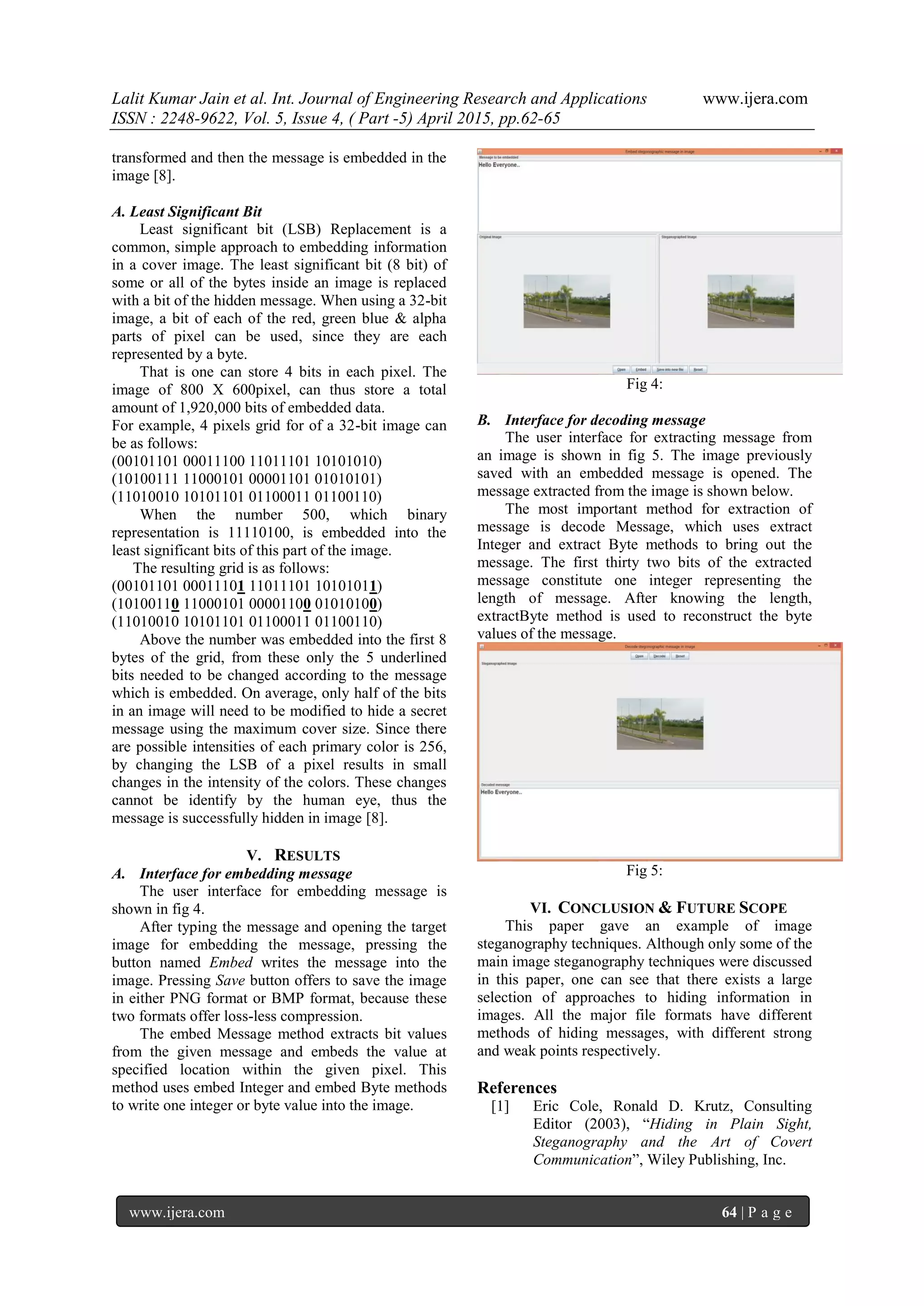 An LSB Method Of Image Steganographic Techniques | PDF
