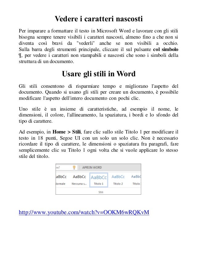Gli stili in word 2010