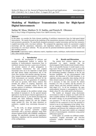 Modeling of Multilayer Transmission Lines for High-Speed Digital ...