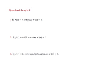 Derivada Reglas Basicas