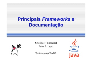 Principais Frameworks e
     Documentação


       Cristina T. Cerdeiral
          Peter P. Lupo

       Treinamento TABA
 