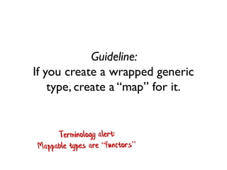 Guideline: If you create a wrapped generic type, create a “map” for it.  