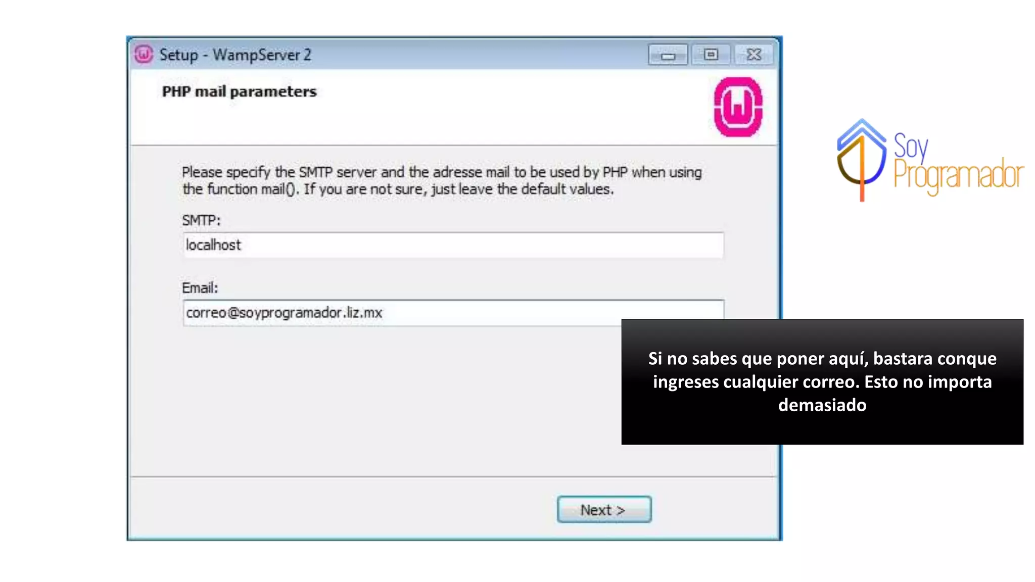 Si no sabes que poner aquí, bastara conque
ingreses cualquier correo. Esto no importa
demasiado
 