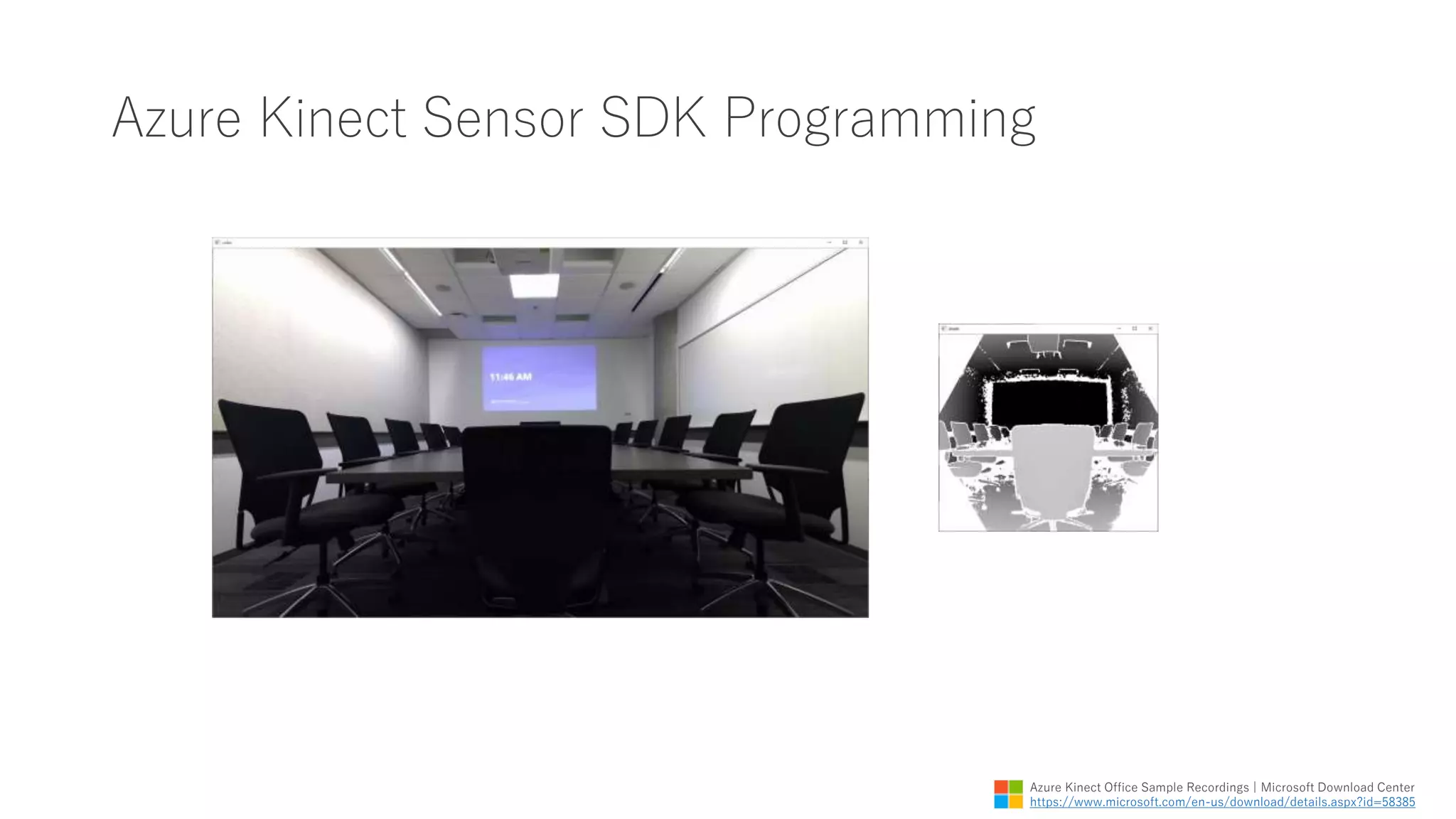 Azure Kinect Sensor SDK Programming
Azure Kinect Office Sample Recordings | Microsoft Download Center
https://www.microsoft.com/en-us/download/details.aspx?id=58385
 
