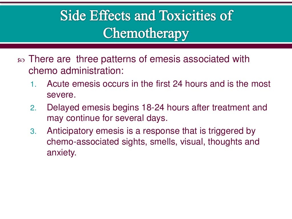 2. Side effects and toxicities of chemotherapy