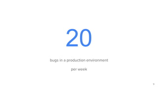 20
bugs in a production environment
per week
9
 