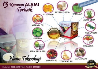 13Ramuan ALAMI
Terbaik
Nano Teknologi
 