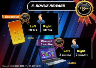 Gold
Laptop
Left Right
Left Right
Diamond
Executive
60 Titik 60 Titik
Executive
3 Executive 3 Executive
 