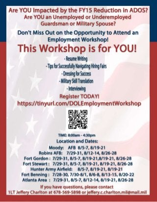 DOL Employment Workshop for GA NATL Guard Service Members & Military Spouses
