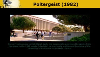Poltergeist (1982)
Steve Freeling goes to visit Marsh Lesh, the person who exorcises the spirits from
the home in the 1982...