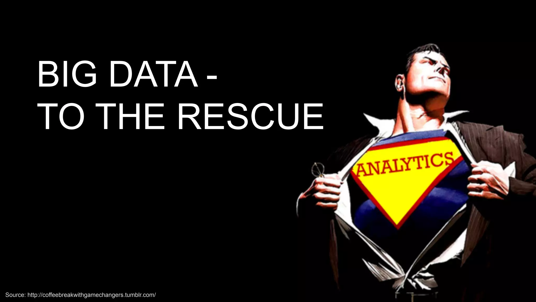 © Copyright 2012 Hewlett-Packard Development Company, L.P. The information contained herein is subject to change without notice.
BIG DATA -
TO THE RESCUE
Source: http://coffeebreakwithgamechangers.tumblr.com/
 