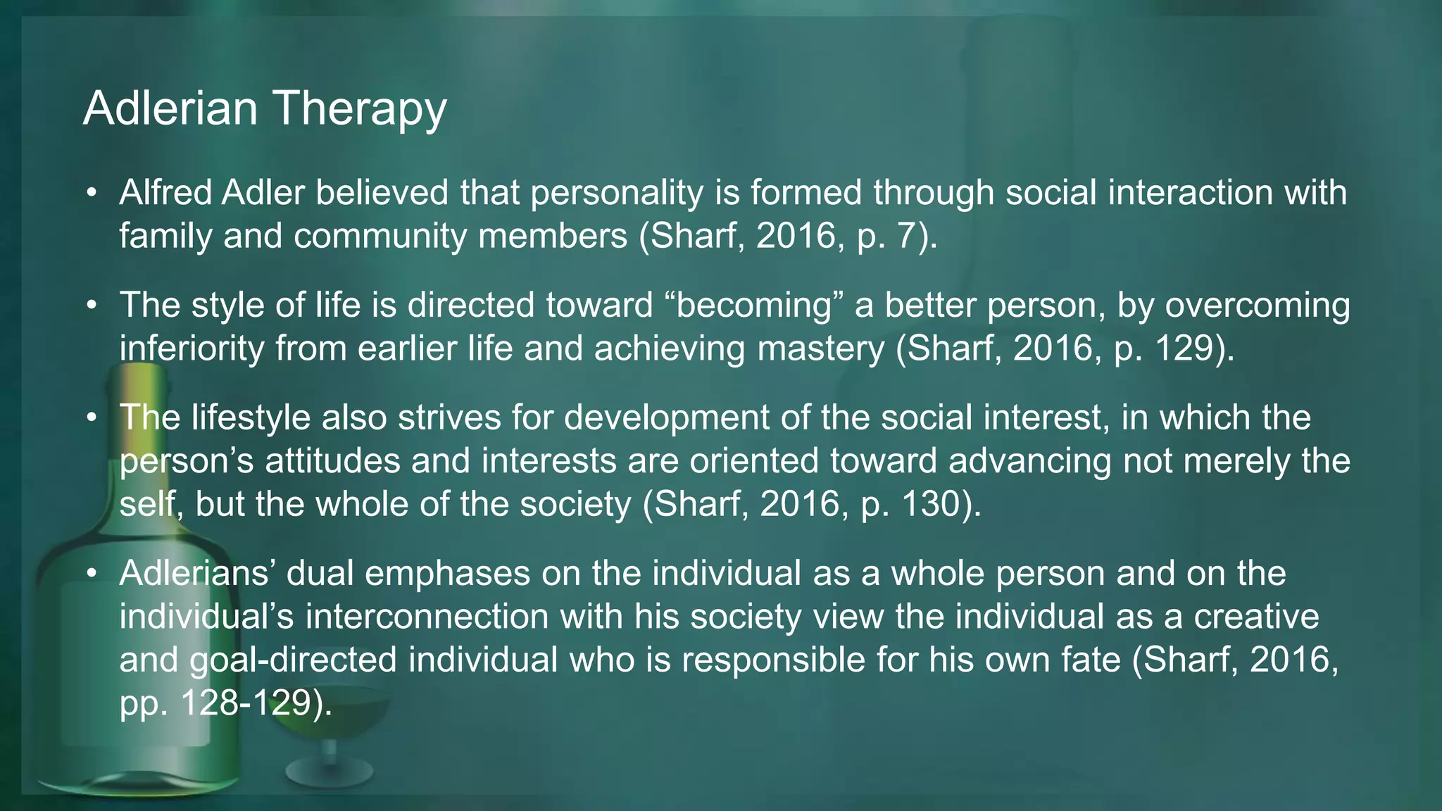 Counseling for alcohol use disorder: Adlerian and Rogerian approaches ...