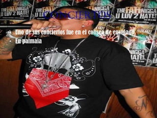 CONCIERTOS
• Uno de sus conciertos fue en el coliseo de envigado
• En palmaia
 
