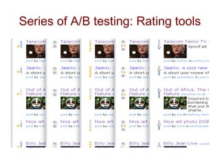 Series of A/B testing: Rating tools
 