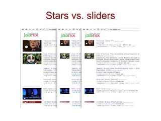 Stars vs. sliders
 