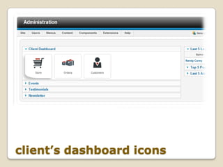 client’s dashboard icons
 