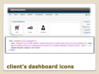 client’s dashboard icons
 