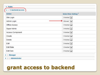 grant access to backend
 