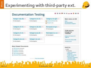 More
Experimenting with third-party ext.
JAB-2014 © Joomlapolis - 2014 30
 
