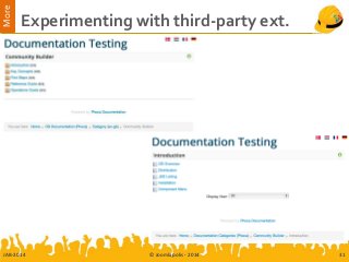 More
Experimenting with third-party ext.
JAB-2014 © Joomlapolis - 2014 31
 
