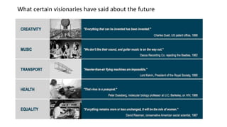 What certain visionaries have said about the future
 